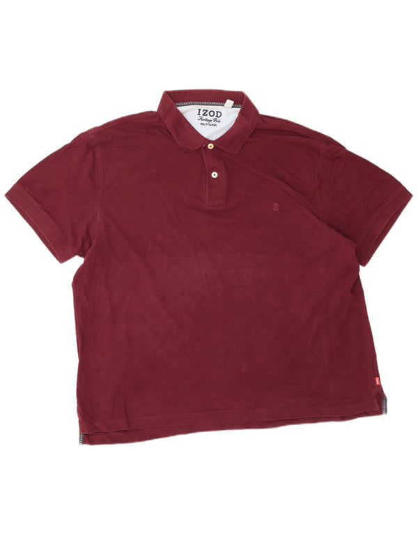 IZOD Polo Herritage Fit para hombre 2XL Borgoña