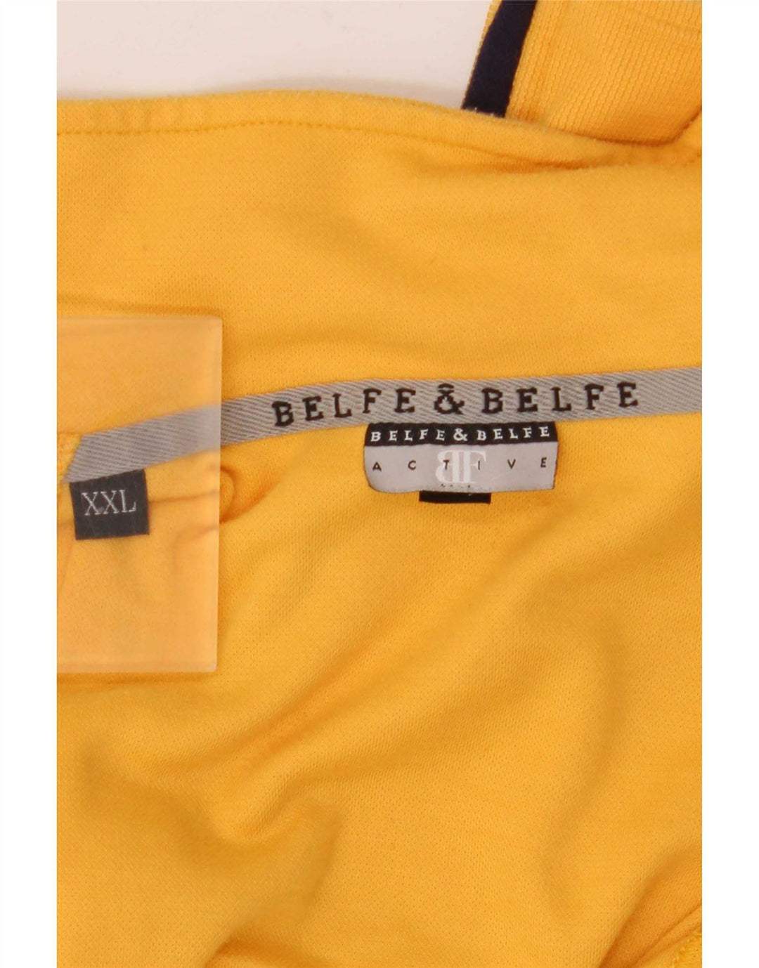 Belfe & Mens Zip Neck Jersey Chándal Top 2XL Amarillo Colorblock
