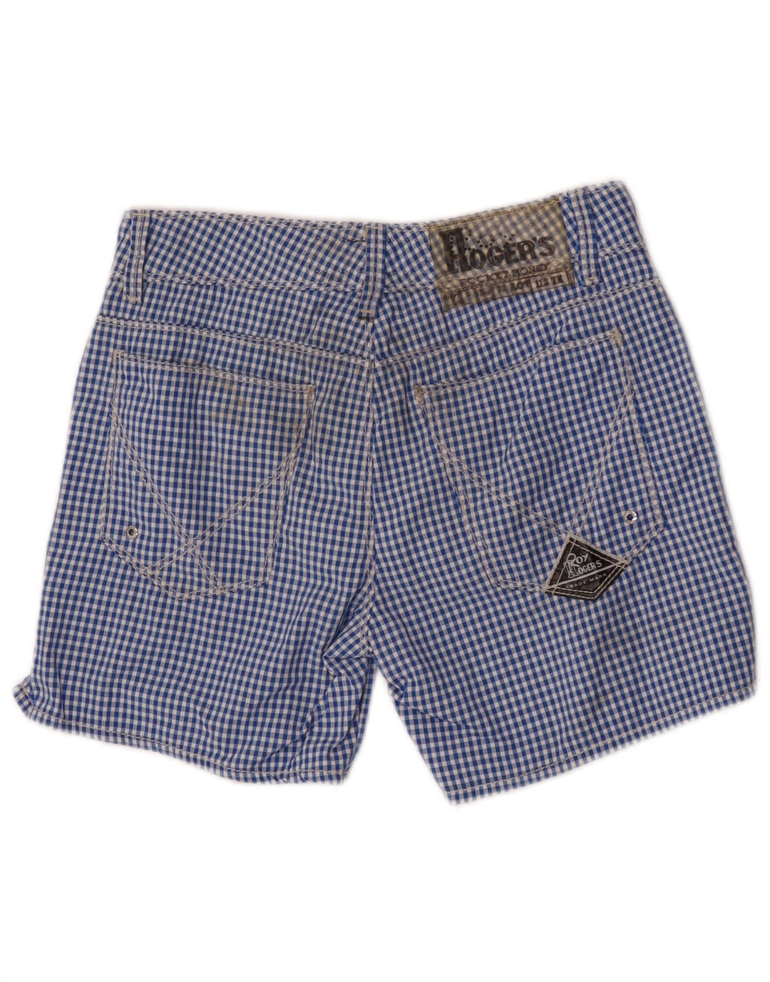 Roy Rogers Pantalones cortos chinos para niños 11-12 años W26 Poliamida azul a cuadros
