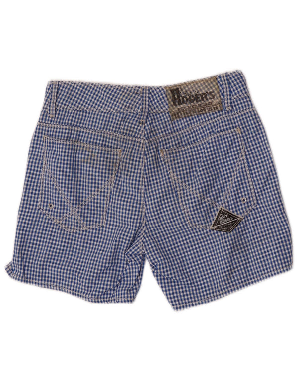 Roy Rogers Pantalones cortos chinos para niños 11-12 años W26 Poliamida azul a cuadros
