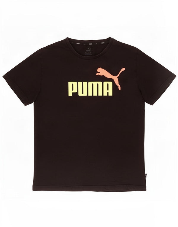 Puma Camiseta gráfica para hombre Top Medium Black Cotton