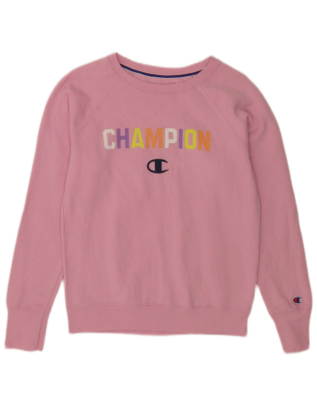 Champion Sudadera gráfica para mujer Jumper UK 10 Small Pink Poliéster