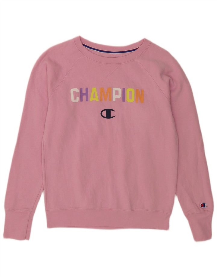 Champion Sudadera gráfica para mujer Jumper UK 10 Small Pink Poliéster
