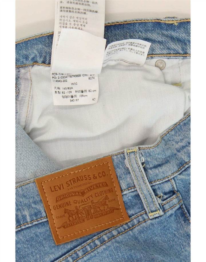 Levi's Mujer Ribcage Denim Shorts W32 Grande Algodón Azul