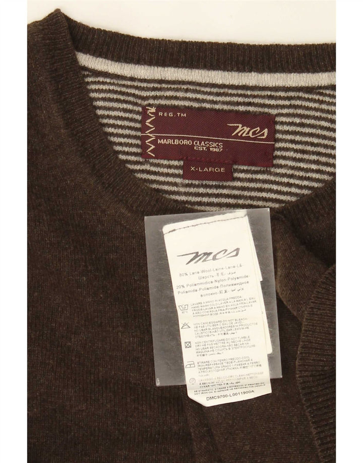 Marlboro Classics Jersey De Cuello Redondo Para Hombre XL Lana Marrón