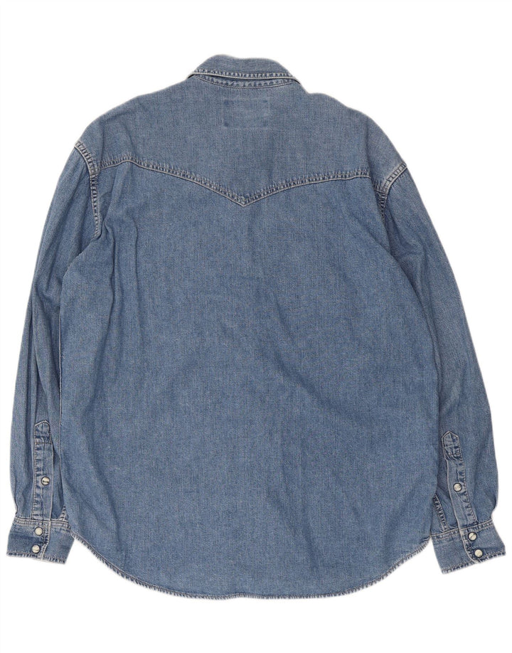 Camisa Vaquera Wrangler Hombre Algodón Azul Medio