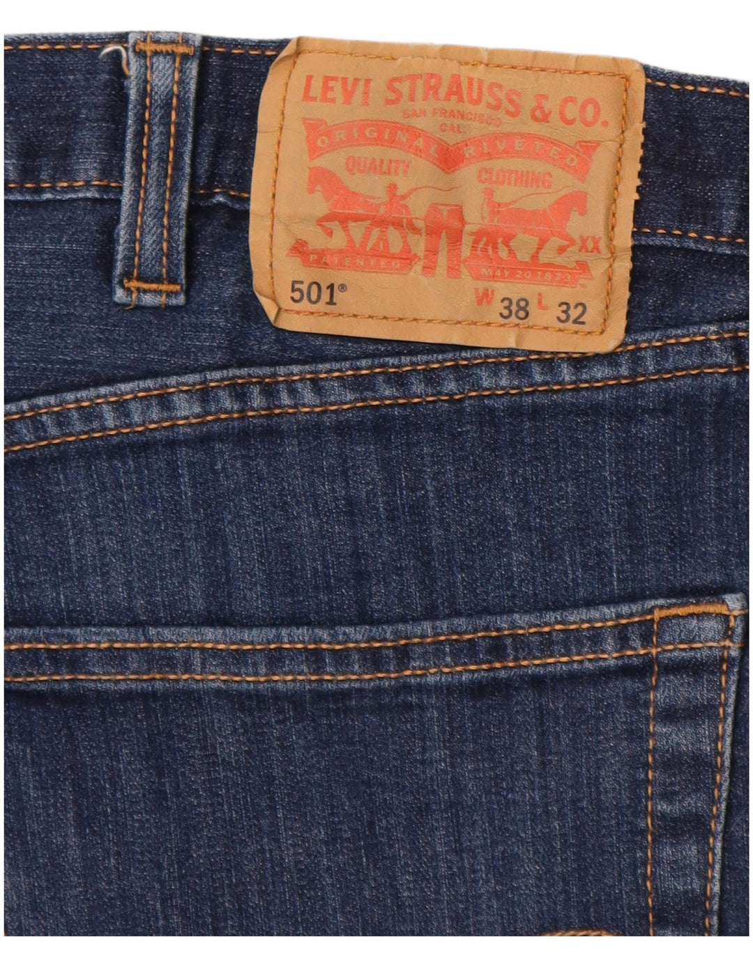Levi's Vaqueros rectos 501 para hombre W38 L32 Algodón azul marino