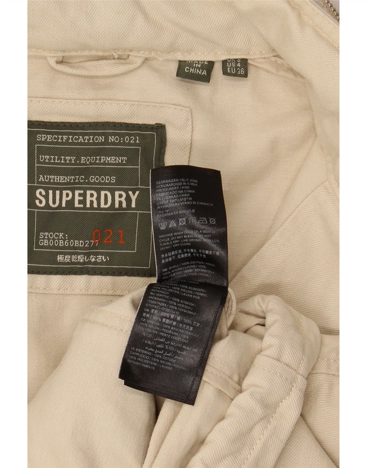 Superdry Chaqueta utilitaria corta extragrande para mujer Reino Unido 8 Small Algodón beige