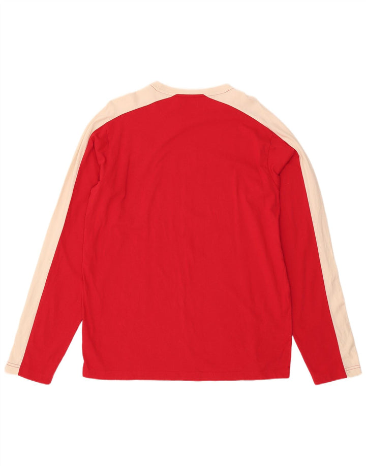 KAPPA Hombre Top Manga Larga XL Rojo Colorblock Algodón