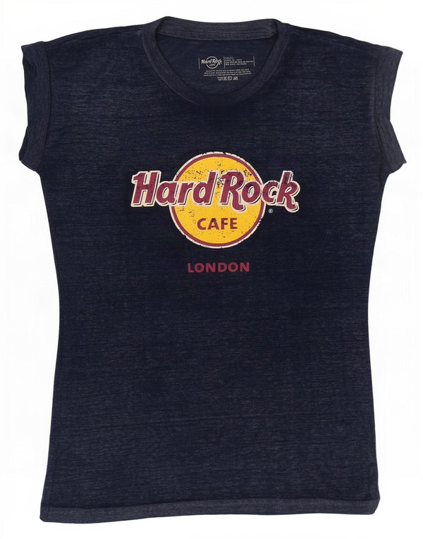Hard Rock Cafe Camiseta con gráfico London para mujer UK 6 XS Azul marino moteado