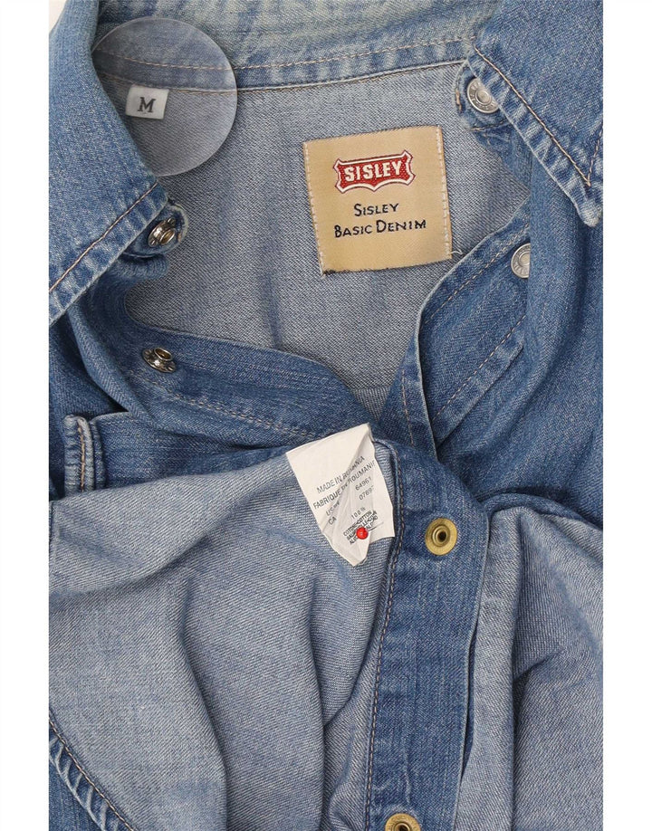 Sisley Camisa Vaquera De Algodón Azul Medio |