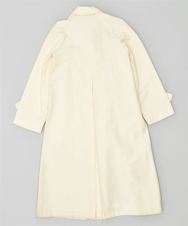 VINTAGE Abrigo de mujer Reino Unido 4 XS Blanco apagado