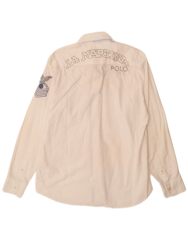La Martina Camisa Estampada Hombre XL Algodón Blanco