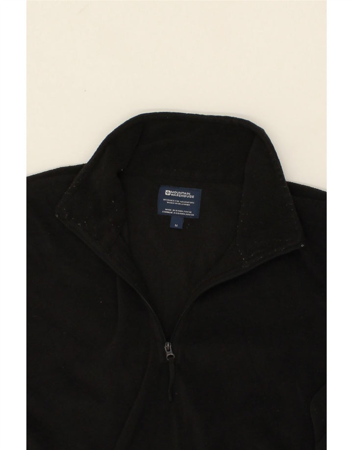 MOUNTAIN WAREHOUSE Mens Zip Neck Fleece Jumper Medium Black Polyester Vintage Mountain Warehouse and Second-Hand Mountain Warehouse from Messina Hembry 