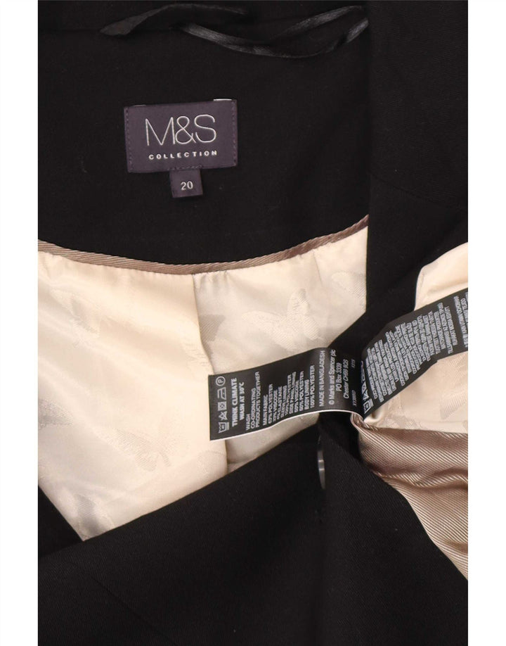 Marks & Spencer Chaqueta tipo blazer con 1 botón para mujer UK 20 2XL Poliéster negro