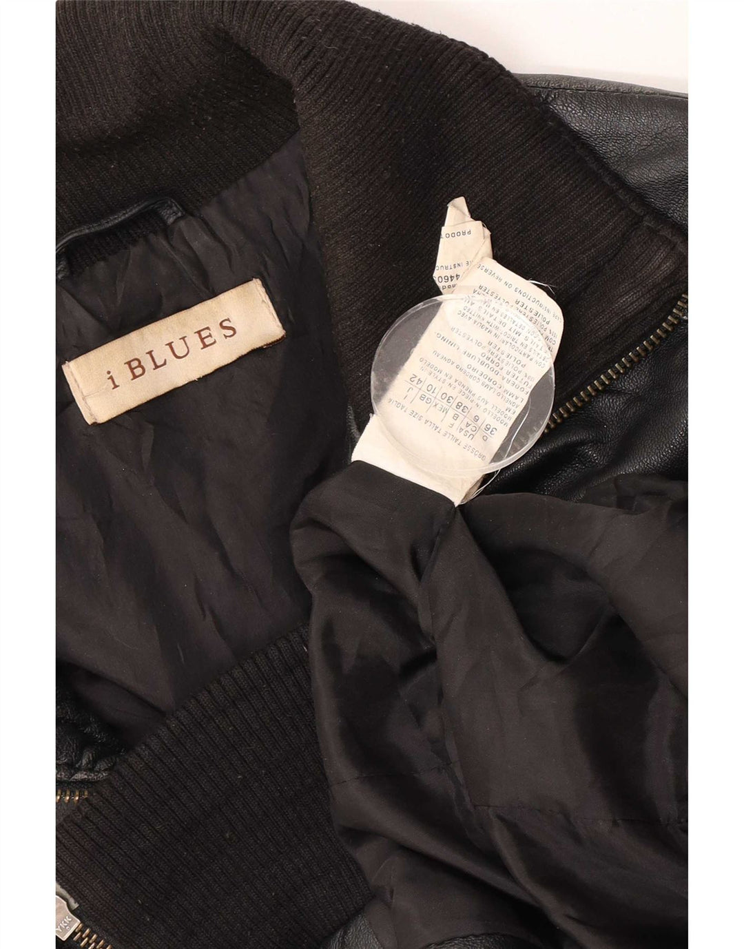 i Blues Chaqueta de cuero para mujer UK 10 Small Black