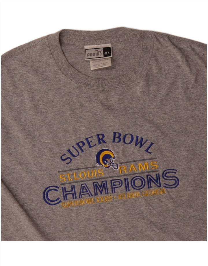 PUMA Camiseta gráfica de manga larga para hombre XL Algodón gris