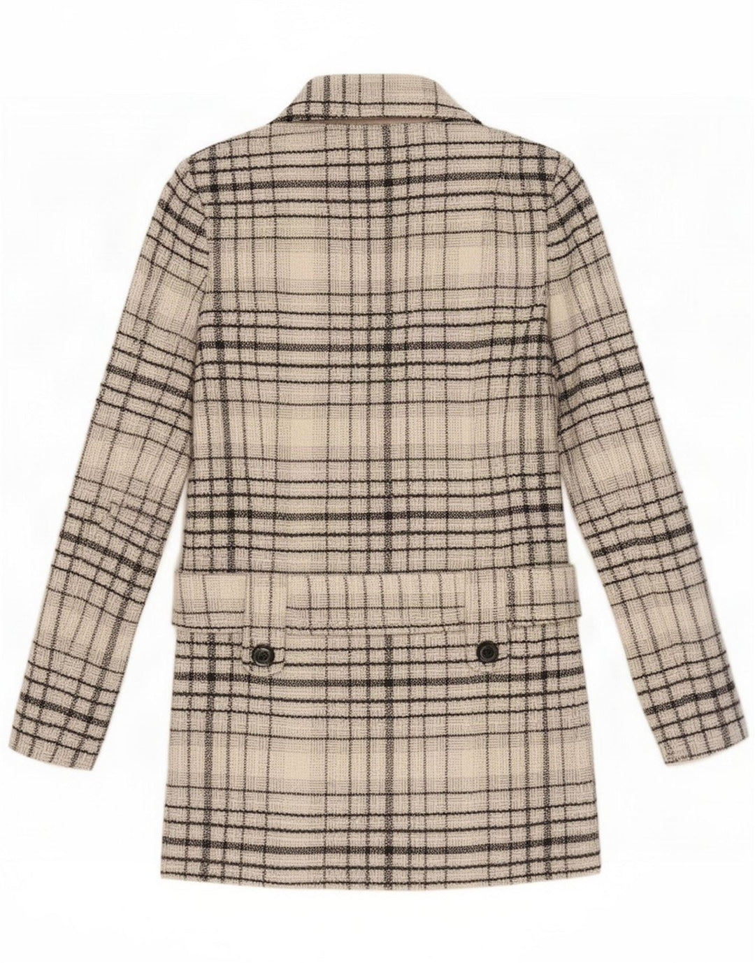 Jane Norman Abrigo para mujer UK 8 Small Grey Check Wool