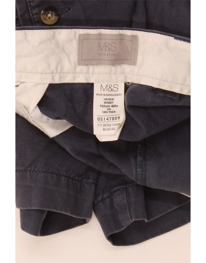 MARKS & SPENCER Pantalones cortos chinos para hombre W40 XL Algodón azul