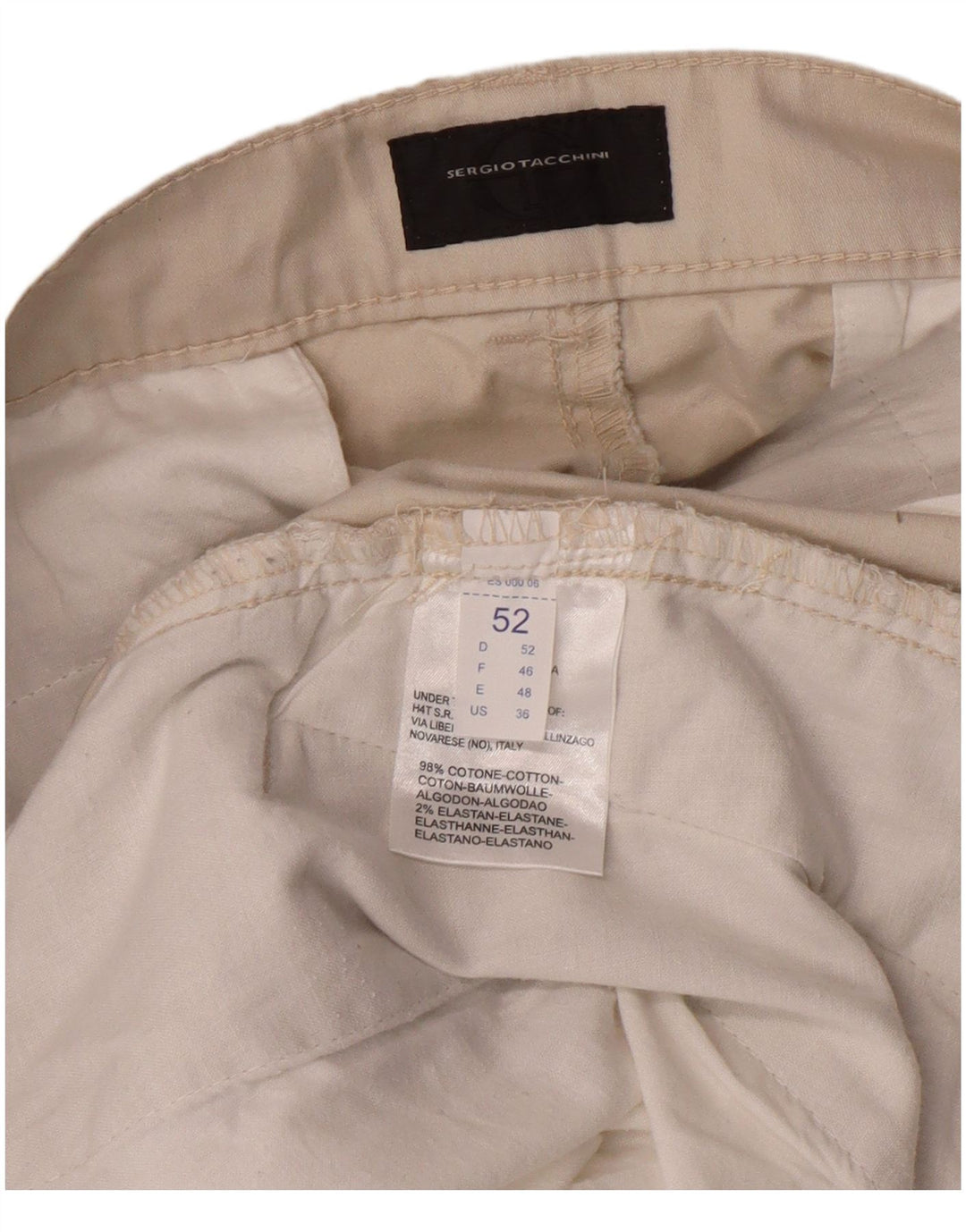 Sergio Tacchini Pantalones cargo con corte de bota para hombre W36 L32 Algodón beige