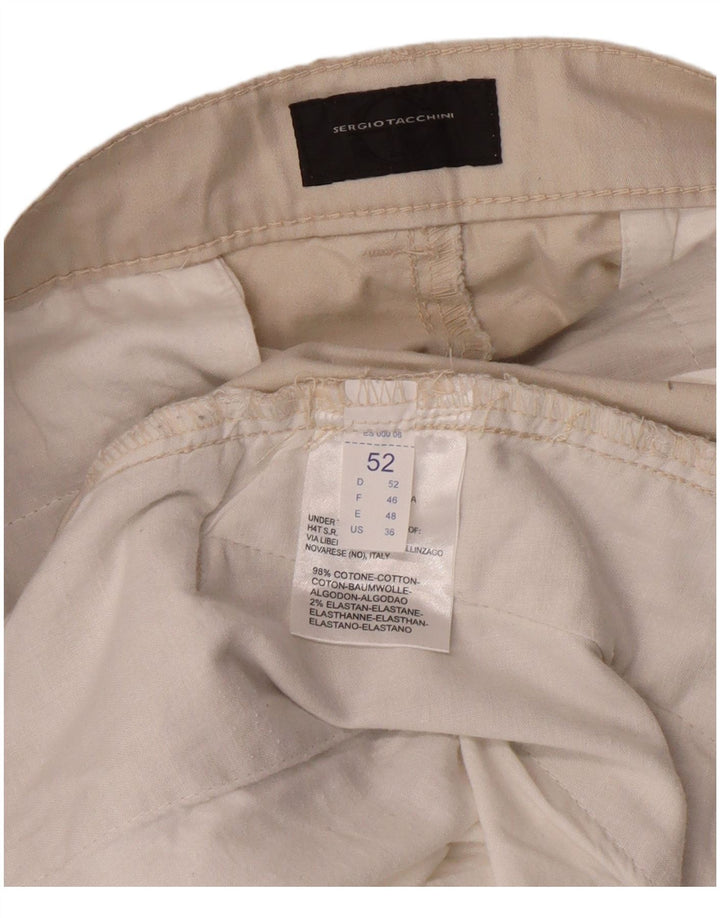 Sergio Tacchini Pantalones cargo con corte de bota para hombre W36 L32 Algodón beige