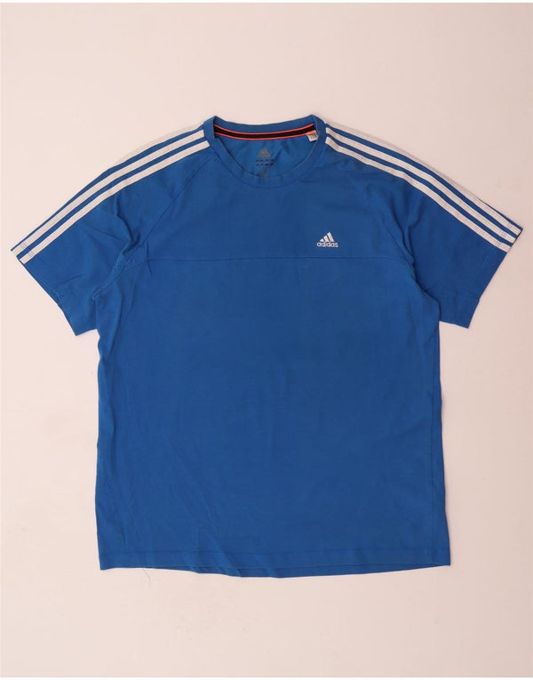 ADIDAS Camiseta Climalite para hombre Top grande de algodón azul