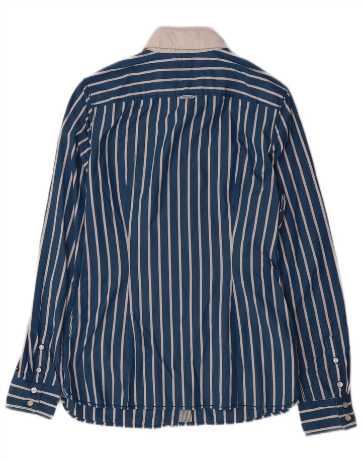 TOMMY HILFIGER Camisa para mujer US 10 Grande Algodón a rayas azules