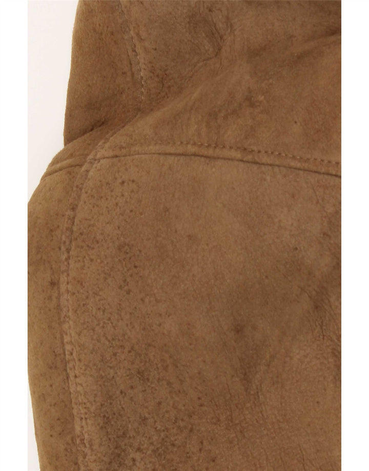 Vintage hombres shearling chaqueta IT 50 marrón grande
