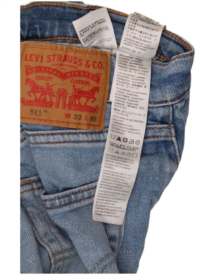 Levi's Hombre 511 Slim Jeans W32 L30 Algodón Azul