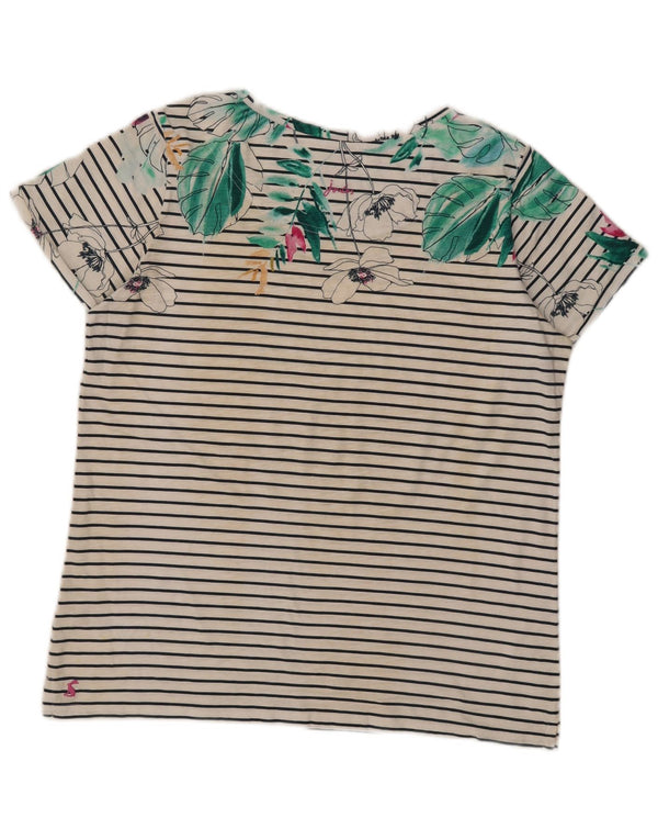 Joules Camiseta gráfica para mujer Top UK 44 Large White Stripes