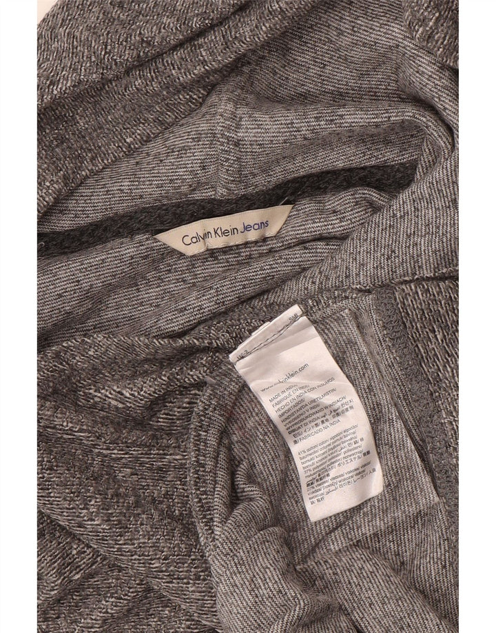CALVIN KLEIN JEANS Jersey con capucha para mujer UK 40 Algodón moteado gris medio