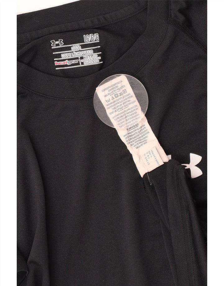 Under Armour Camiseta Heat Gear para hombre, talla grande, poliéster negro