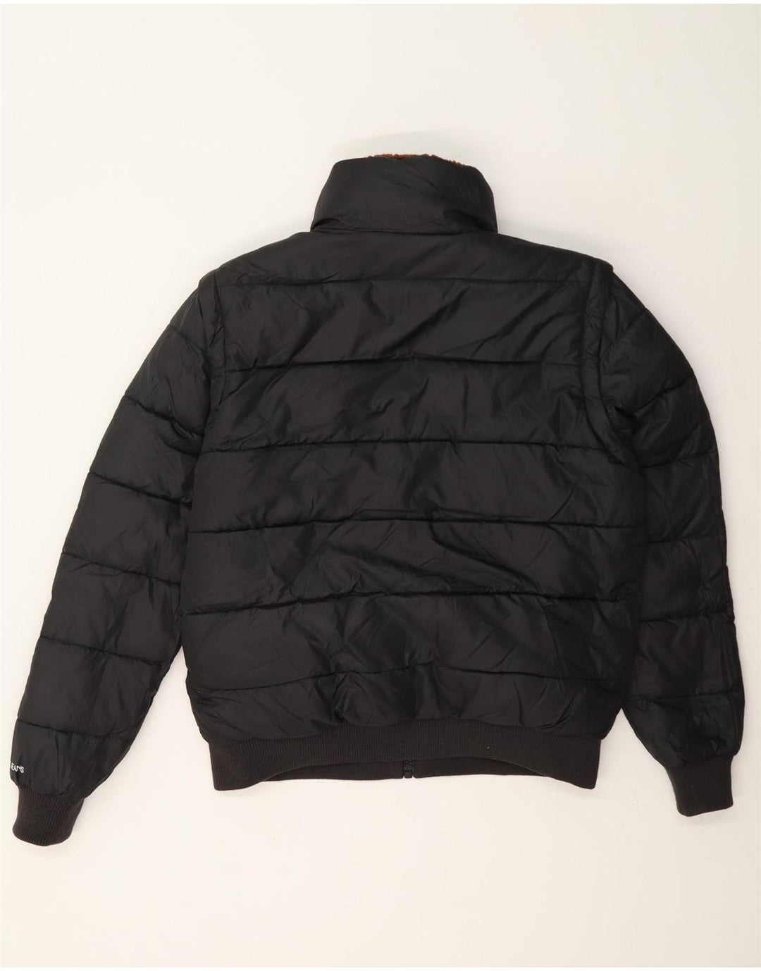 Calvin Klein Chaqueta Acolchada Reversible para Hombre UK 36 Small Marrón Colorblock