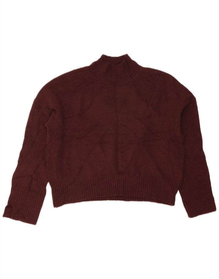 Whistles Jersey corto con cuello de tortuga para mujer, talla 40, lana granate mediana