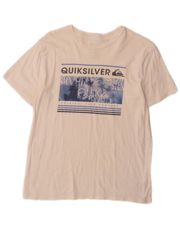 Quiksilver Camiseta gráfica para mujer Top UK 40 XL Algodón blanco