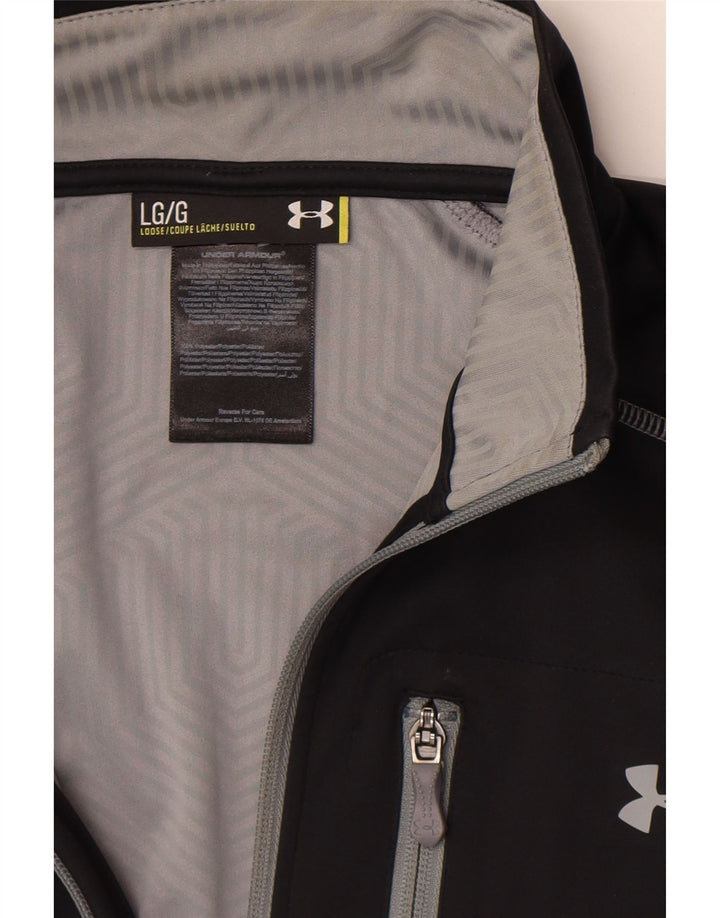 Under Armour Hombre Zip Neck Jersey Chándal Top Grande Poliéster Negro