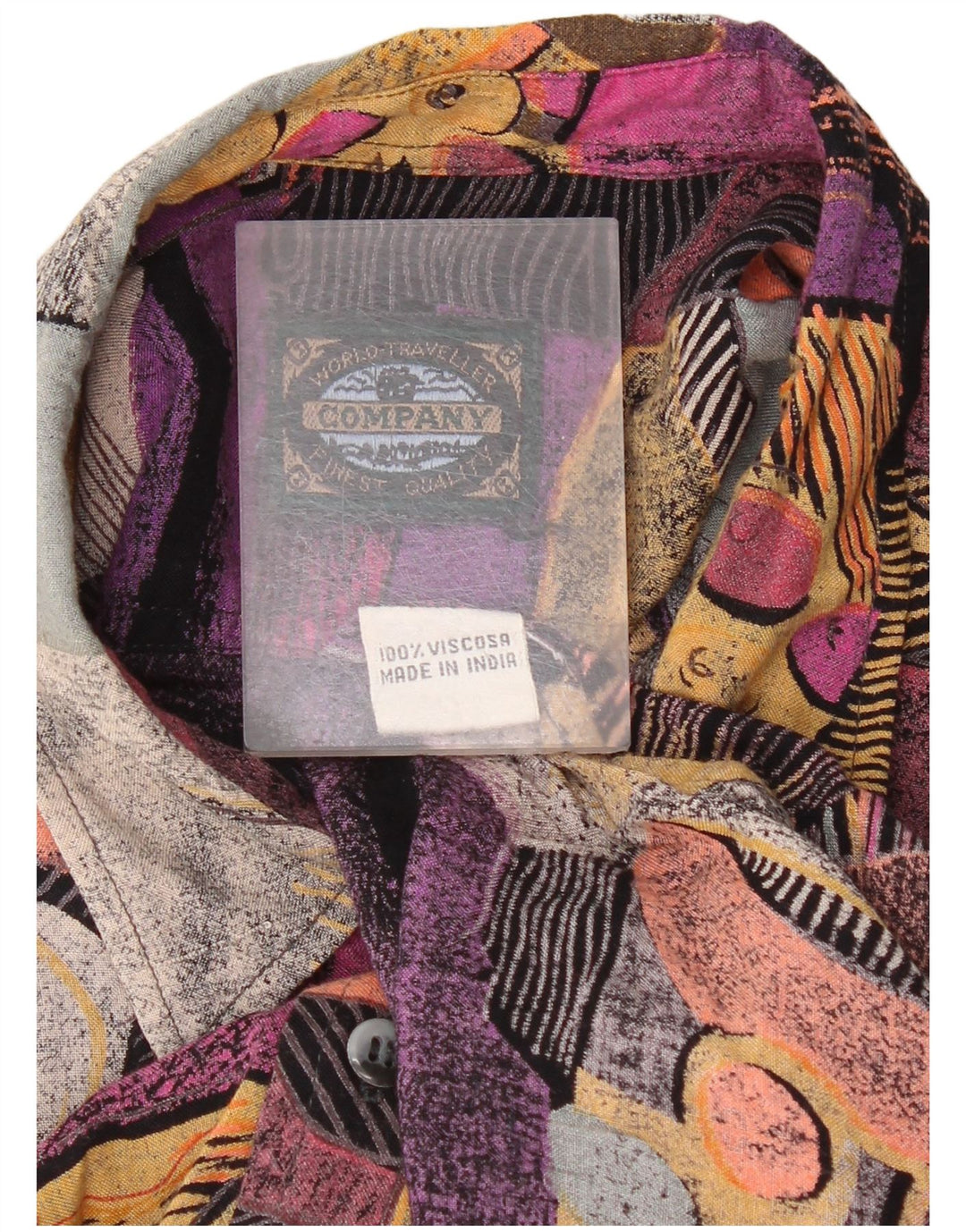 Camisa holgada vintage para hombre mediana multicolor colorblock retro