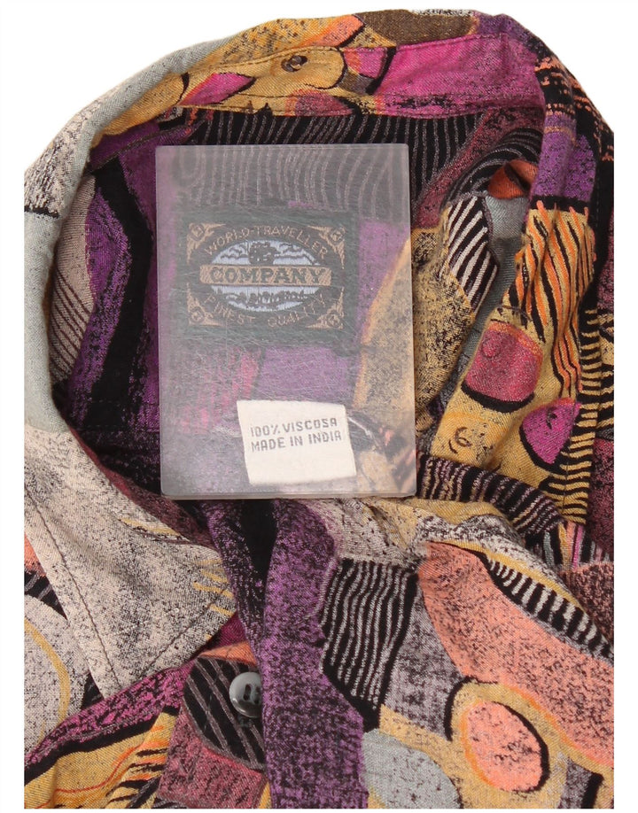 Camisa holgada vintage para hombre mediana multicolor colorblock retro