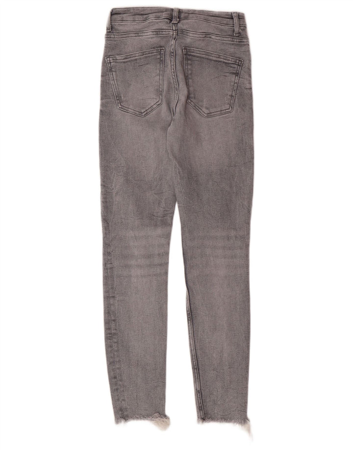 Zara Vaqueros Pitillo Mujer EU 36 XS W26 L28 Gris Algodón Moderno