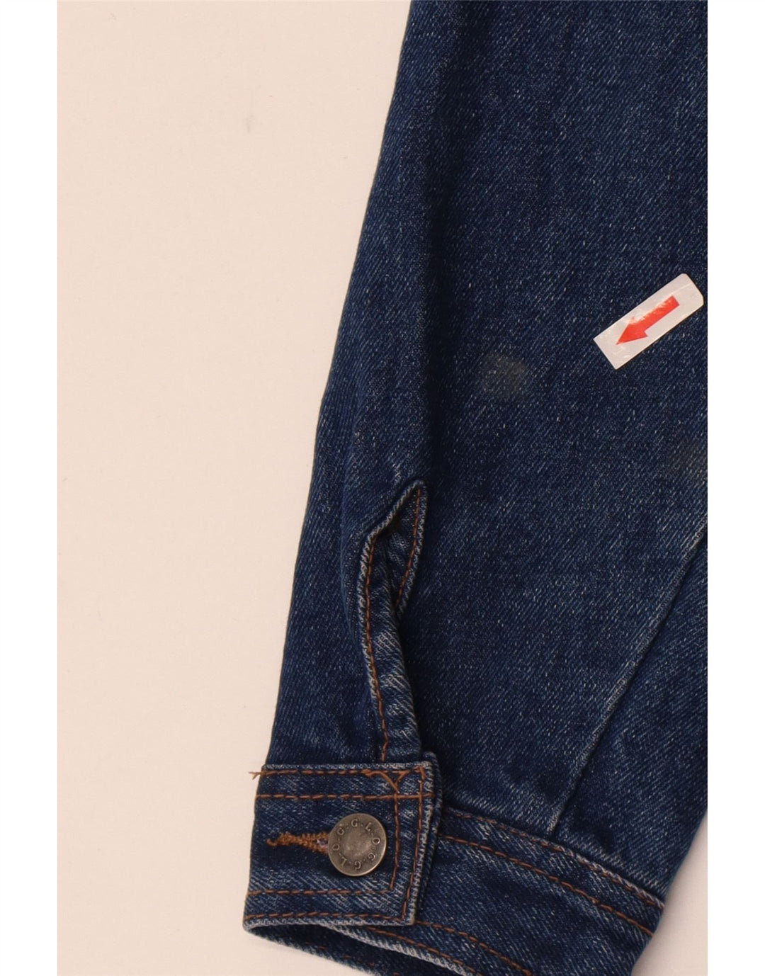 Vintage mujer crop denim chaqueta Reino Unido 14 algodón azul medio