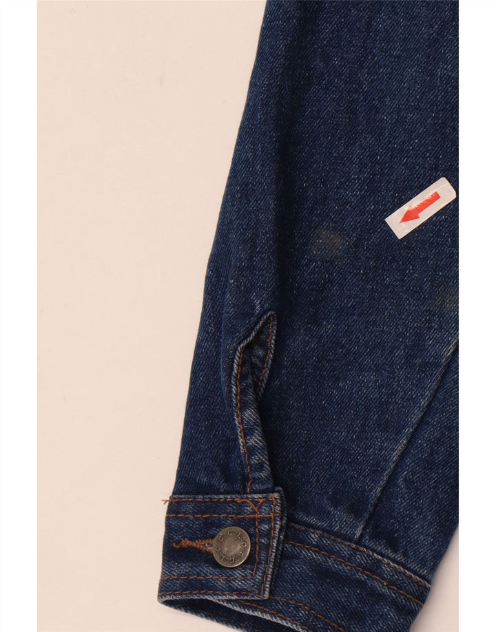 Vintage mujer crop denim chaqueta Reino Unido 14 algodón azul medio