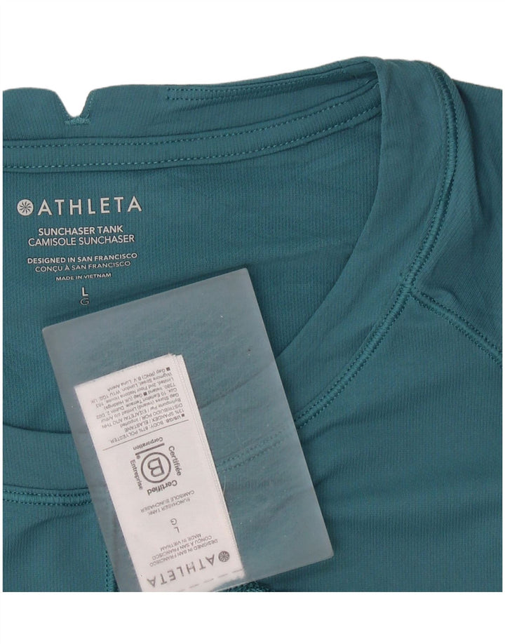 Athleta Camiseta sin mangas para mujer UK 40 Grande Poliéster azul