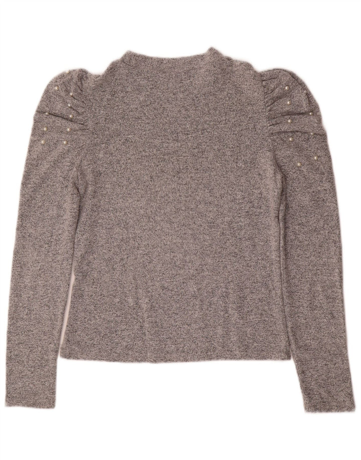 Zara - Jersey de cuello redondo para mujer, talla 40, color gris medio