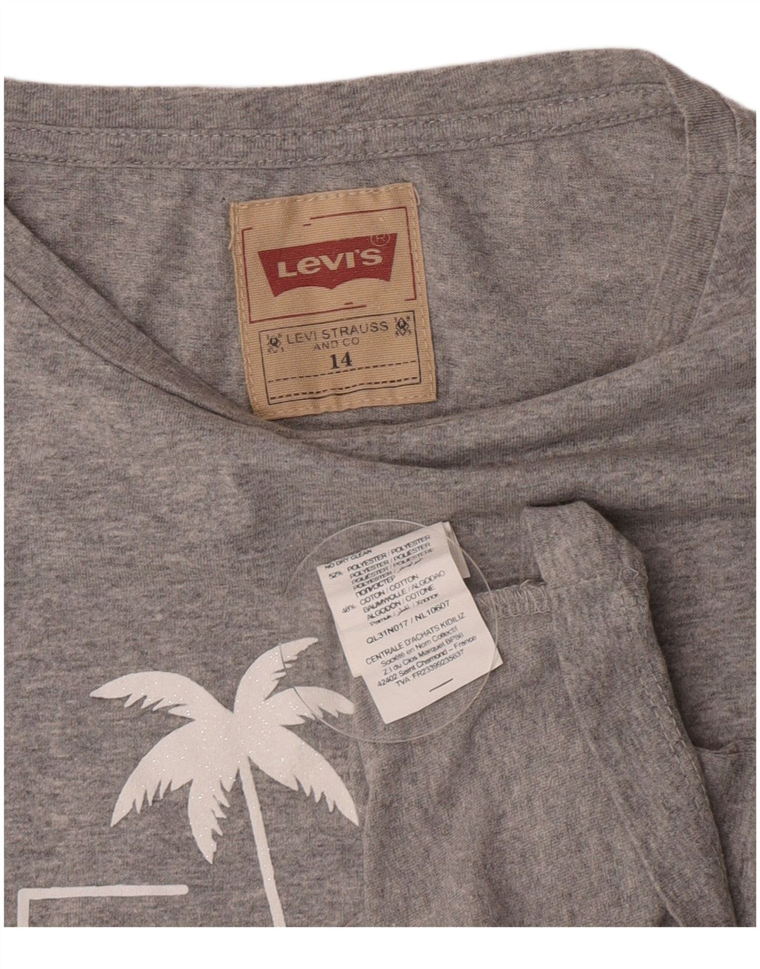 Levi's Camiseta Gráfica Niña 13-14 Años Gris Poliéster