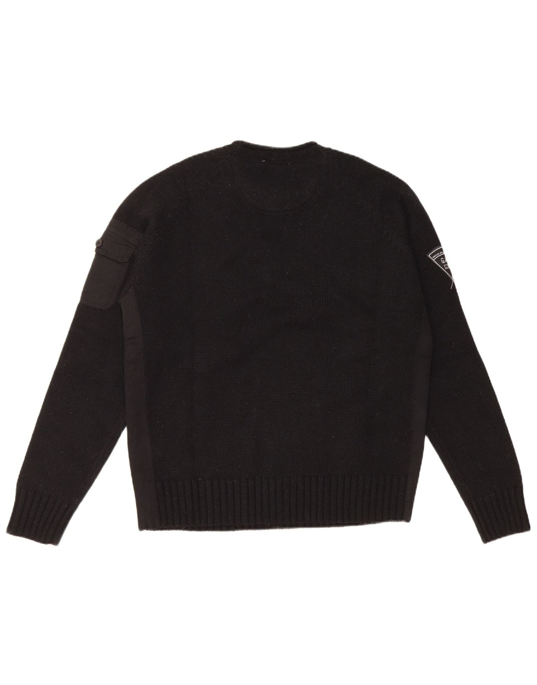 Gas Hombre Cuello Redondo Jersey Jersey Grande Lana Negra