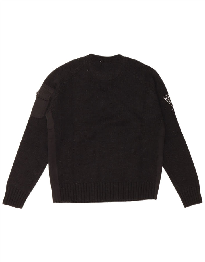 Gas Hombre Cuello Redondo Jersey Jersey Grande Lana Negra