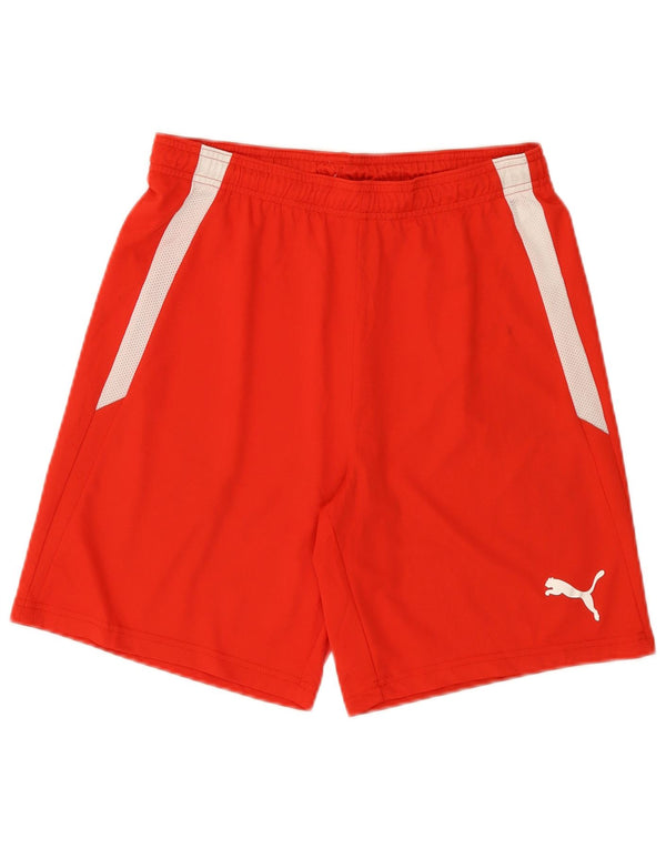 Pantalones cortos deportivos Puma para hombre Poliéster color block rojo medio