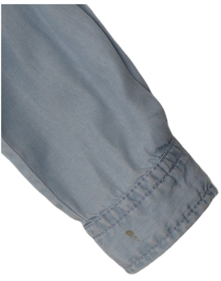 Hugo Boss Camisa extragrande para mujer UK 6 XS Azul Lyocell