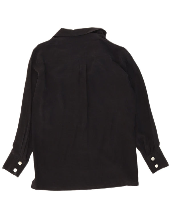 Spazio Blusa camisera extragrande para mujer UK 10 Small Seda negra
