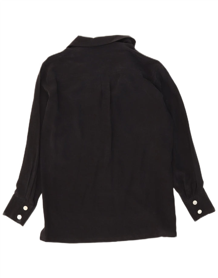 Spazio Blusa camisera extragrande para mujer UK 10 Small Seda negra
